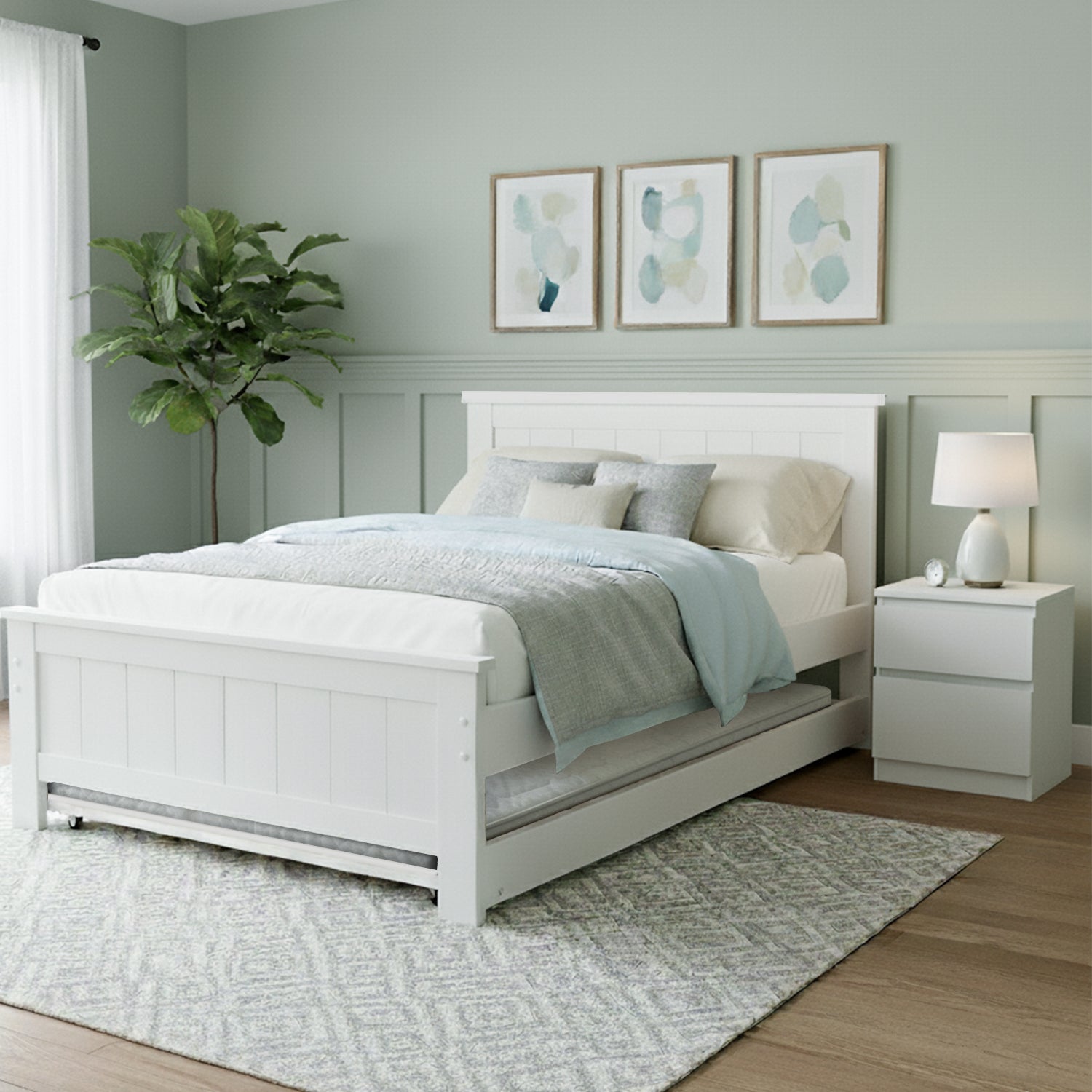 Beds & Bed Frames: Artiss King Single Bed Frame and Bedside Table