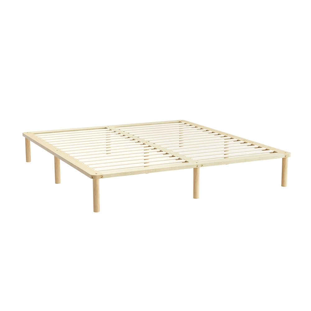 Beds & Bed Frames: Artiss Bed Frame King Size Wooden Base Mattress Platform Timber Pine AMBA