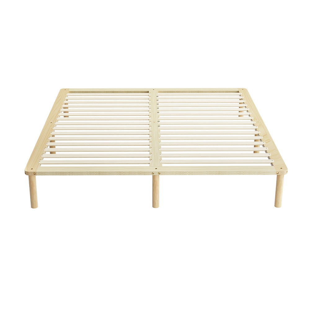 Beds & Bed Frames: Artiss Bed Frame King Size Wooden Base Mattress Platform Timber Pine AMBA