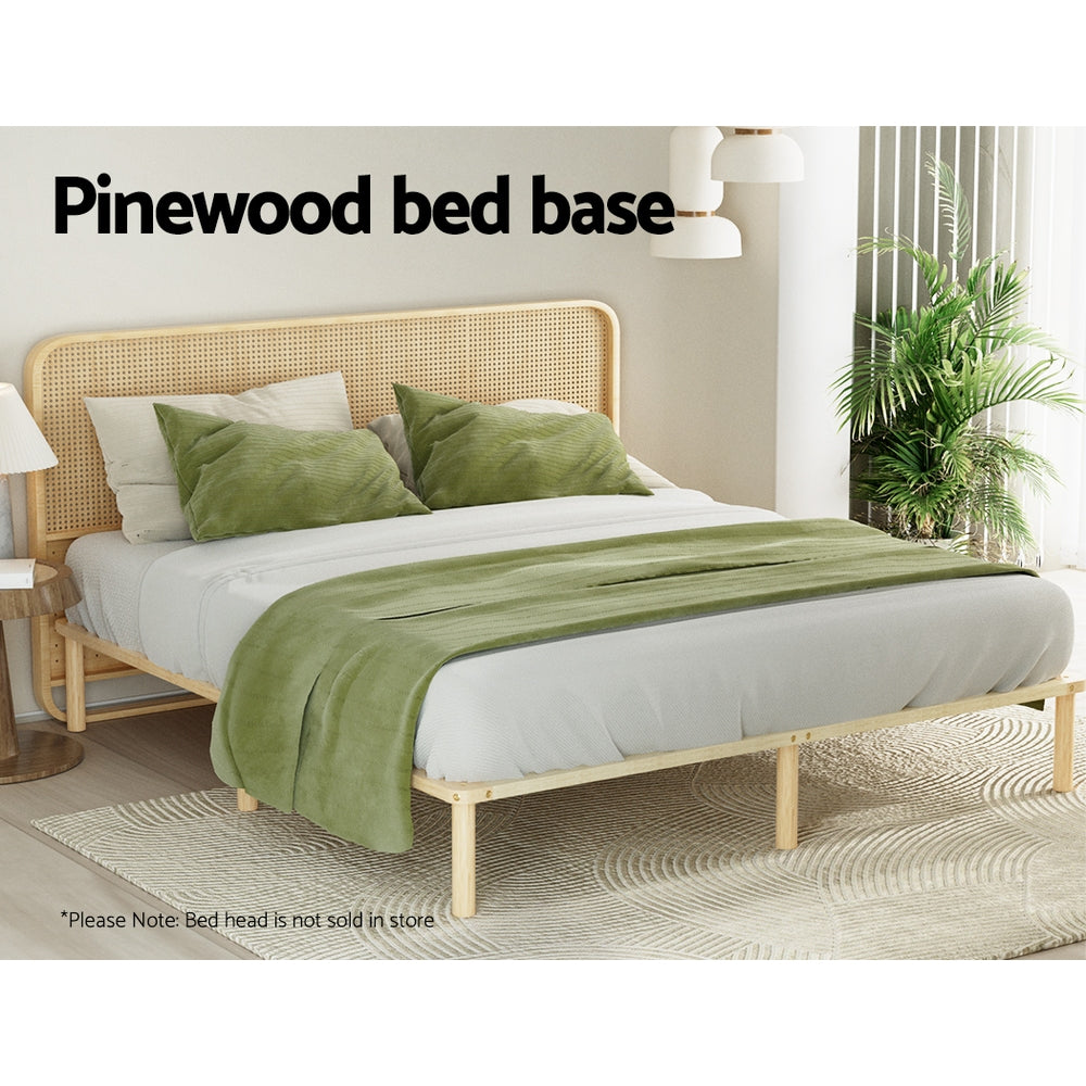 Beds & Bed Frames: Artiss Bed Frame King Size Wooden Base Mattress Platform Timber Pine AMBA