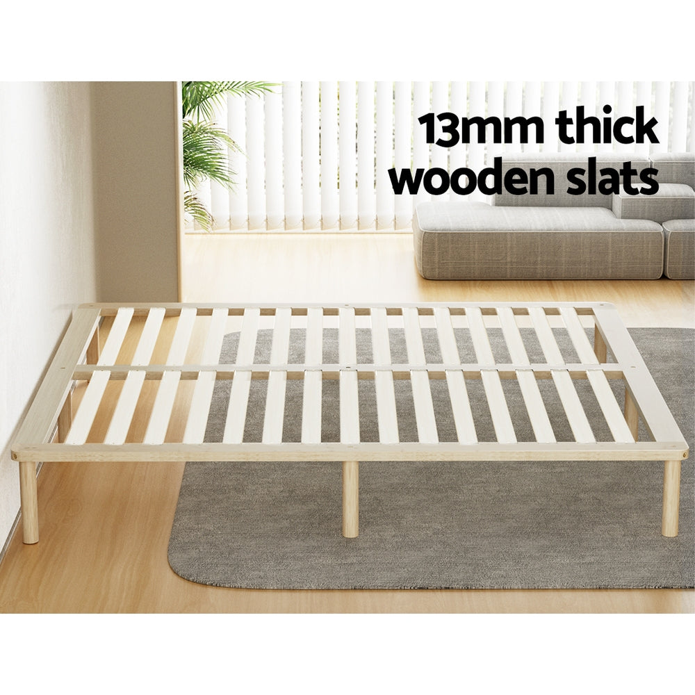 Beds & Bed Frames: Artiss Bed Frame King Size Wooden Base Mattress Platform Timber Pine AMBA