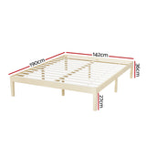 Beds & Bed Frames: Artiss Bed Frame Double Size Wooden Base Mattress Platform Timber Pine BRUNO