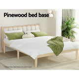 Beds & Bed Frames: Artiss Bed Frame Double Size Wooden Base Mattress Platform Timber Pine BRUNO