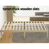 Beds & Bed Frames: Artiss Bed Frame Double Size Wooden Base Mattress Platform Timber Pine BRUNO