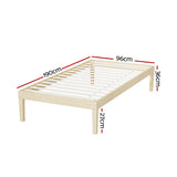 Beds & Bed Frames: Artiss Bed Frame Single Size Wooden Base Mattress Platform Timber Pine BRUNO