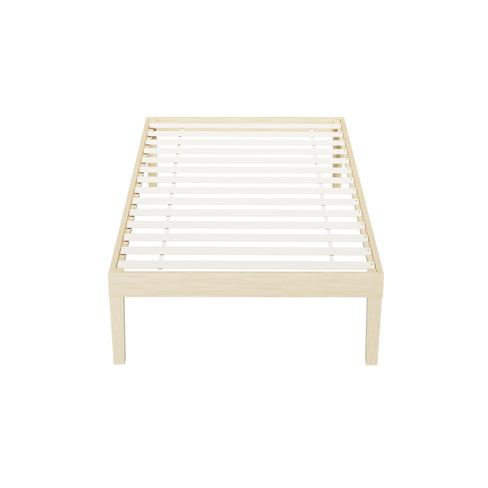 Beds & Bed Frames: Artiss Bed Frame Single Size Wooden Base Mattress Platform Timber Pine BRUNO