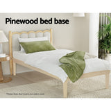 Beds & Bed Frames: Artiss Bed Frame Single Size Wooden Base Mattress Platform Timber Pine BRUNO