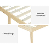 Beds & Bed Frames: Artiss Bed Frame Single Size Wooden Base Mattress Platform Timber Pine BRUNO