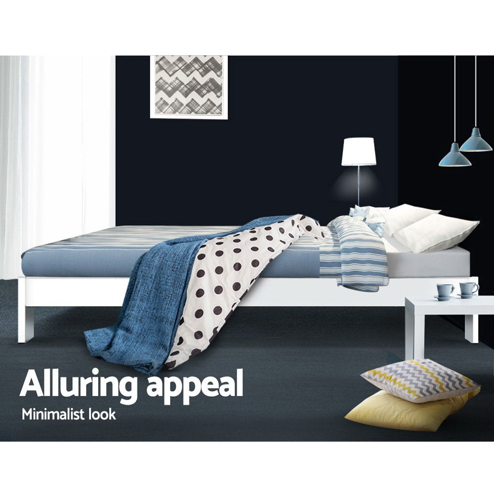 Beds & Bed Frames: Artiss Bed Frame Double Size Wooden White JADE