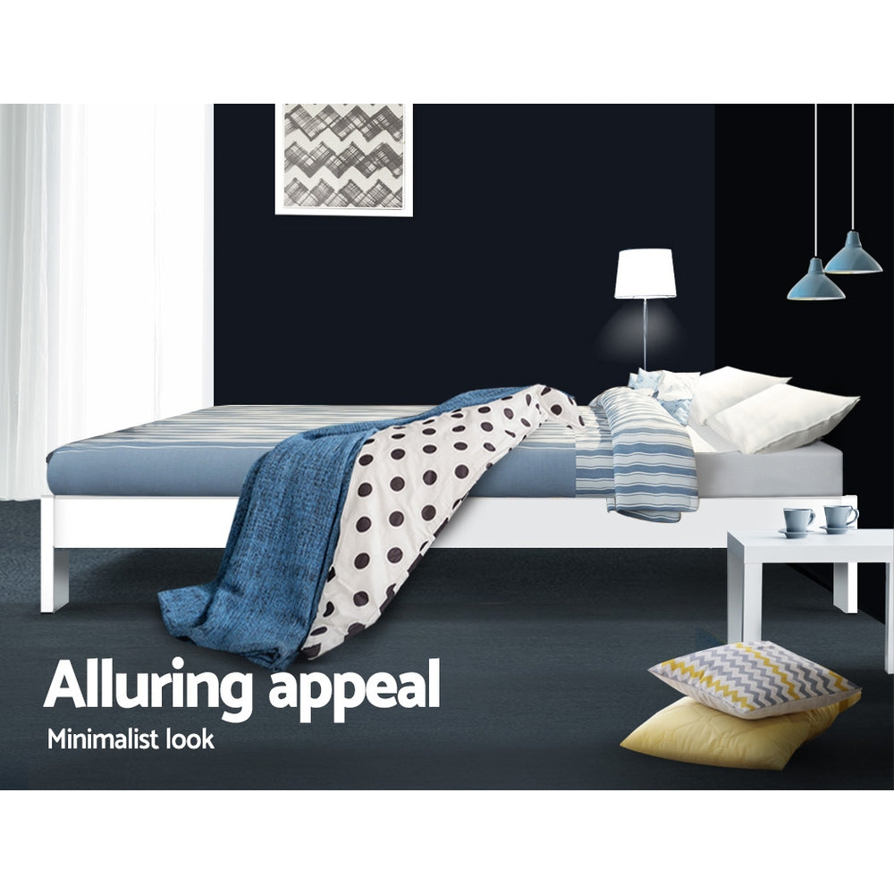 Beds & Bed Frames: Artiss Bed Frame Queen Size Wooden White JADE