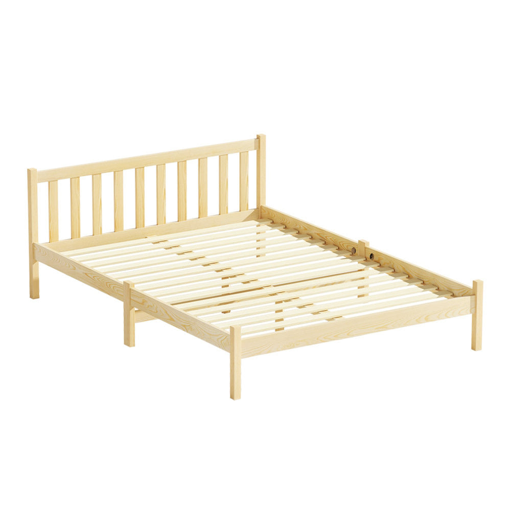 Beds & Bed Frames: Artiss Bed Frame Double Size Wooden Oak SOFIE