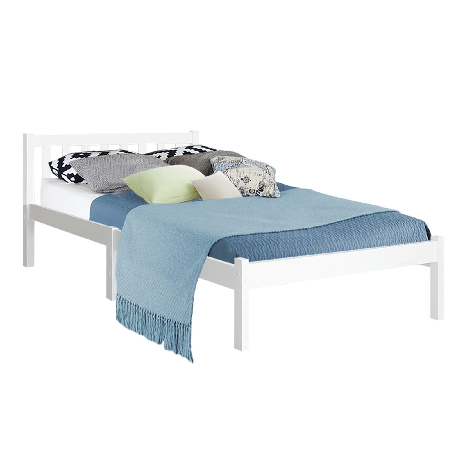 Beds & Bed Frames: Artiss Bed Frame King Single Size Wooden White SOFIE