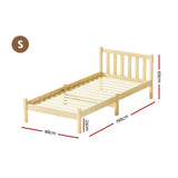 Beds & Bed Frames: Artiss Bed Frame Single Size Wooden Oak SOFIE