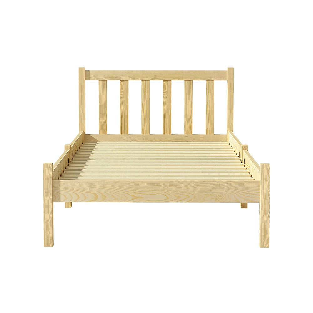 Beds & Bed Frames: Artiss Bed Frame Single Size Wooden Oak SOFIE