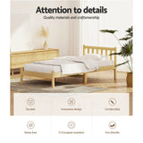 Beds & Bed Frames: Artiss Bed Frame Single Size Wooden Oak SOFIE