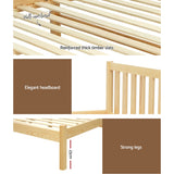 Beds & Bed Frames: Artiss Bed Frame Single Size Wooden Oak SOFIE