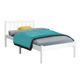 Beds & Bed Frames: Artiss Bed Frame Single Size Wooden White SOFIE