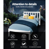 Beds & Bed Frames: Artiss Bed Frame Single Size Wooden White SOFIE