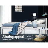 Beds & Bed Frames: Artiss Bed Frame Single Size Wooden White SOFIE