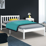 Beds & Bed Frames: Artiss Bed Frame Single Size Wooden White SOFIE