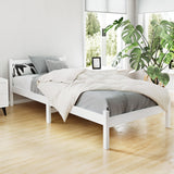 Beds & Bed Frames: Artiss Bed Frame Single Size Wooden White SOFIE