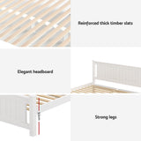 Beds & Bed Frames: Artiss Bed Frame Double Size Wooden Platform with 2 Storage Drawers White RIO