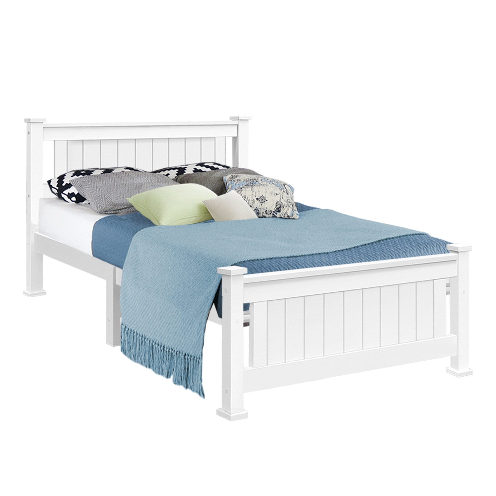 Beds & Bed Frames: Artiss Bed Frame King Single Size Wooden White RIO
