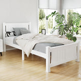 Beds & Bed Frames: Artiss Bed Frame Single Size Wooden White RIO