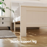 Artiss Bed Frame King Single Size Wooden with 3 Shelves Bed Head White