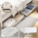 Beds & Bed Frames: Artiss Bed Frame Double Size Wooden Platform with 2 Storage Drawers White PONY