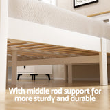 Beds & Bed Frames: Artiss Bed Frame Double Size Wooden Platform with 2 Storage Drawers White PONY