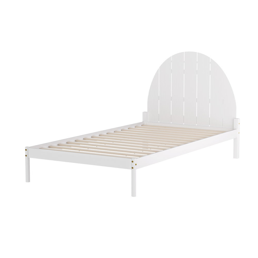 Headboards: Artiss Bed Frame King Single Size Wooden White DALY