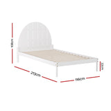 Artiss Bed Frame King Single Size Wooden White DALY