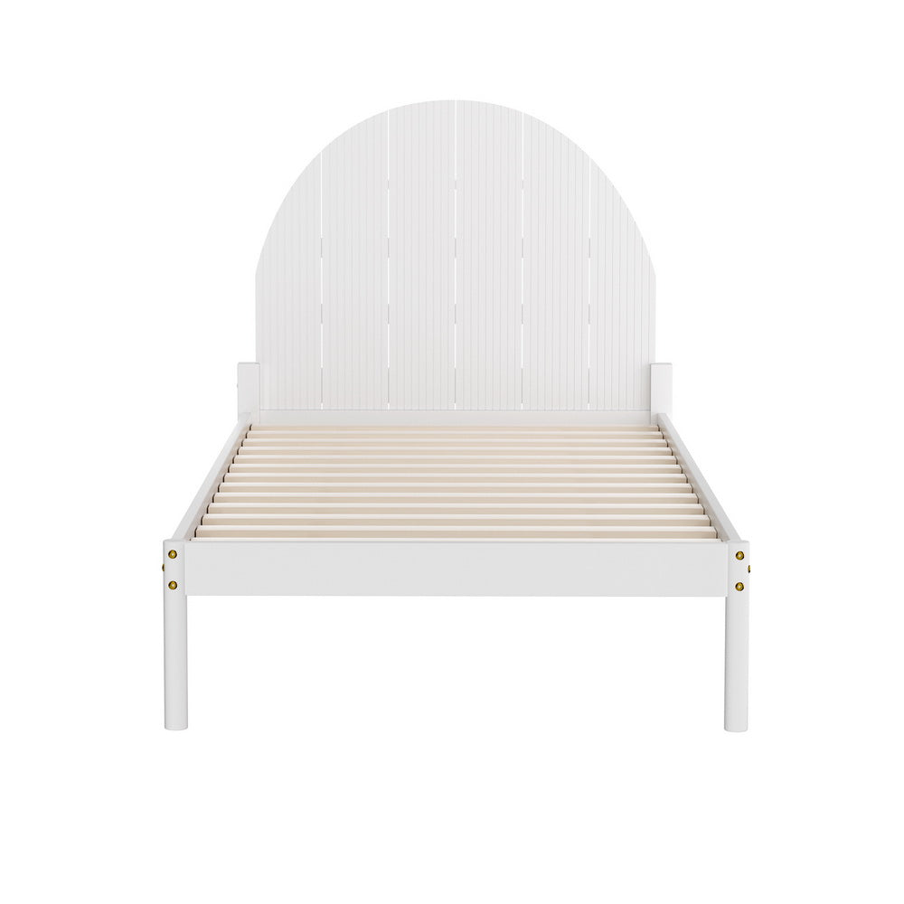 Headboards: Artiss Bed Frame King Single Size Wooden White DALY