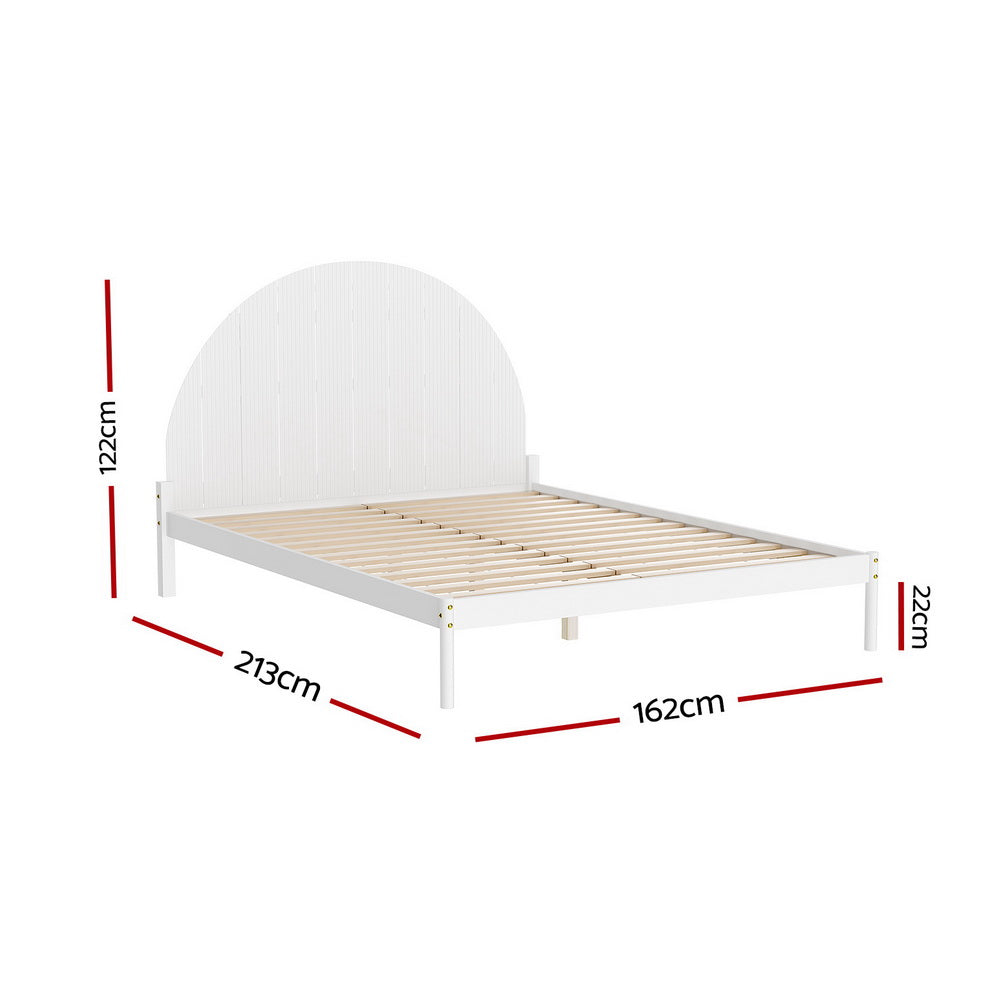 Beds & Bed Frames: Artiss Bed Frame Queen Size Wooden White DALY