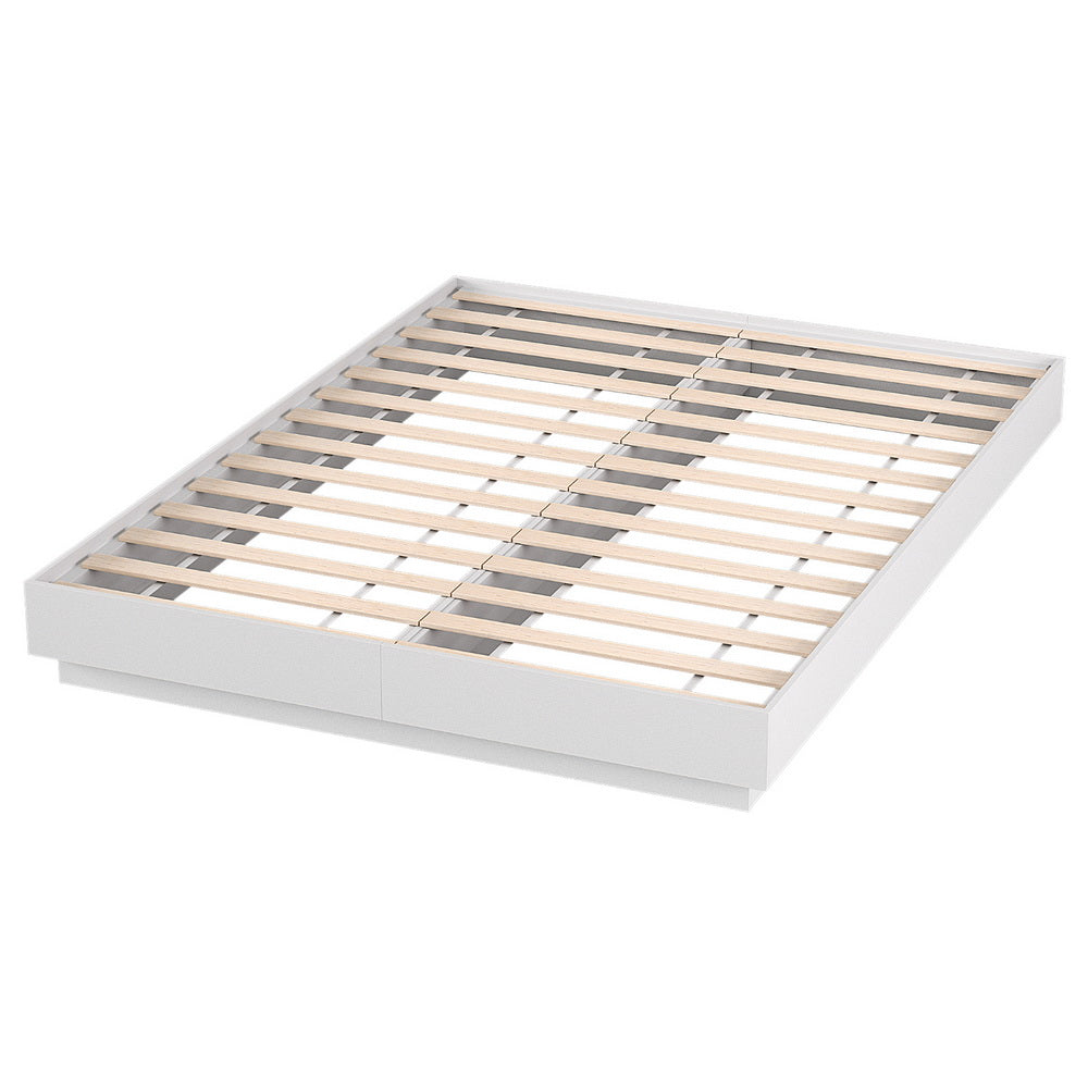 Beds & Bed Frames: Artiss Queen Bed Frame with 16Colour Led Light Wooden Platform Bed Base DAYGLOW