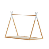 Beds & Bed Frames: Artiss Bed Frame Wooden Kids House Single Frame Oak ENID