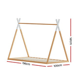 Beds & Bed Frames: Artiss Bed Frame Wooden Kids House Single Frame Oak ENID