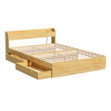 Beds & Bed Frames: Artiss Bed Frame Double Size with Charging Ports and 2 Drawers AURA