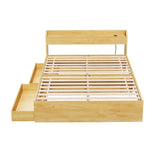 Beds & Bed Frames: Artiss Bed Frame Double Size with Charging Ports and 2 Drawers AURA