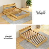 Beds & Bed Frames: Artiss Bed Frame Double Size with Charging Ports and 2 Drawers AURA