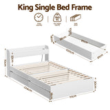Beds & Bed Frames: Artiss Bed Frame Single Size with Charging Ports and 2 Drawers AURA