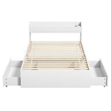 Beds & Bed Frames: Artiss Bed Frame Single Size with Charging Ports and 2 Drawers AURA