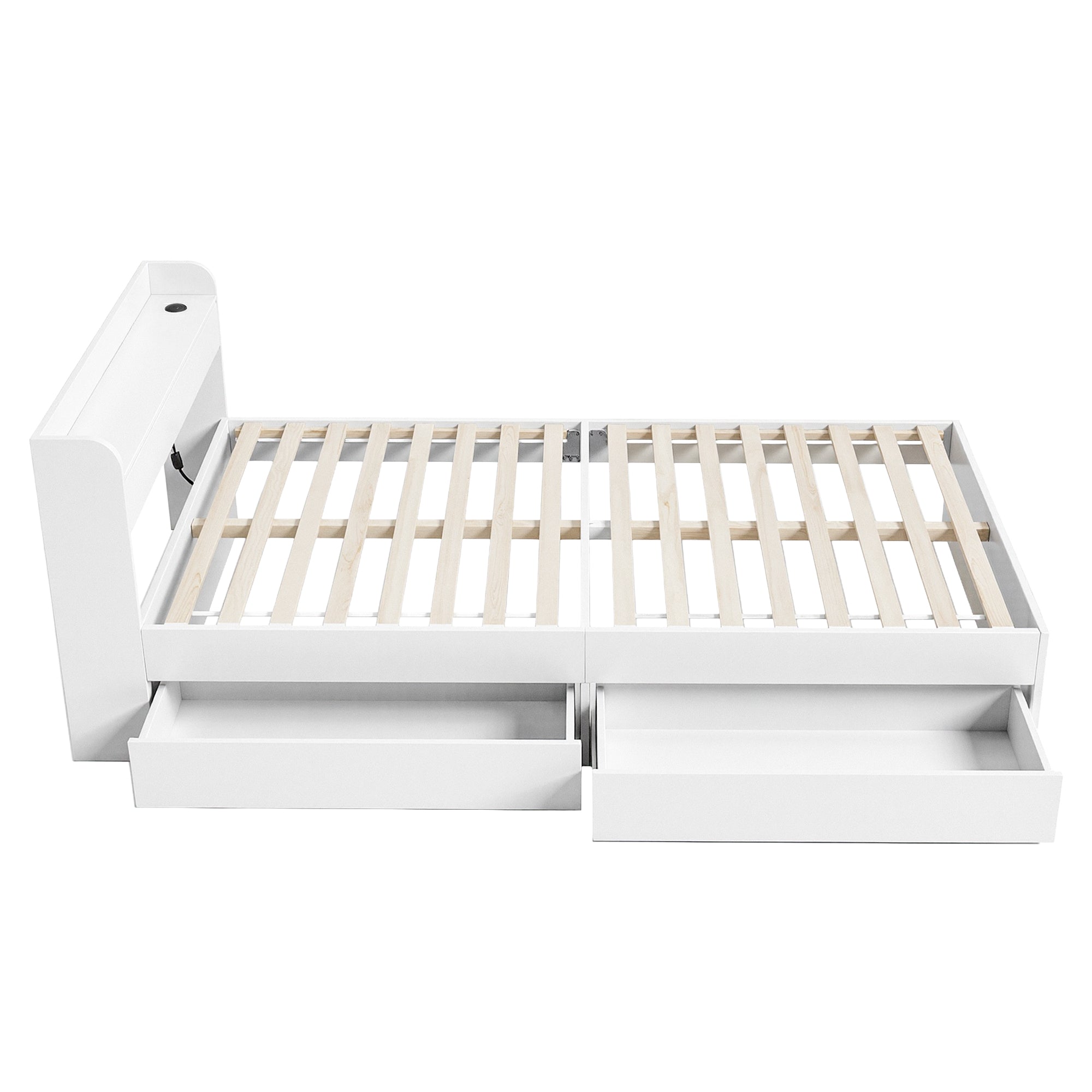 Beds & Bed Frames: Artiss Bed Frame Single Size with Charging Ports and 2 Drawers AURA