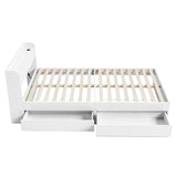 Beds & Bed Frames: Artiss Bed Frame Single Size with Charging Ports and 2 Drawers AURA