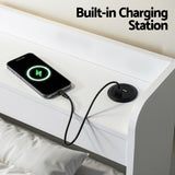 Beds & Bed Frames: Artiss Bed Frame Single Size with Charging Ports and 2 Drawers AURA