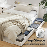 Beds & Bed Frames: Artiss Bed Frame Single Size with Charging Ports and 2 Drawers AURA