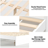 Beds & Bed Frames: Artiss Bed Frame Single Size with Charging Ports and 2 Drawers AURA
