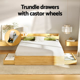 Artiss Bed Frame Queen Size with Charging Ports and 2 Drawers AURA