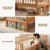 Beds & Bed Frames: Artiss Kids Single Bed Frame with 3 Storage Drawer Montessori Bed for Toddler Natural